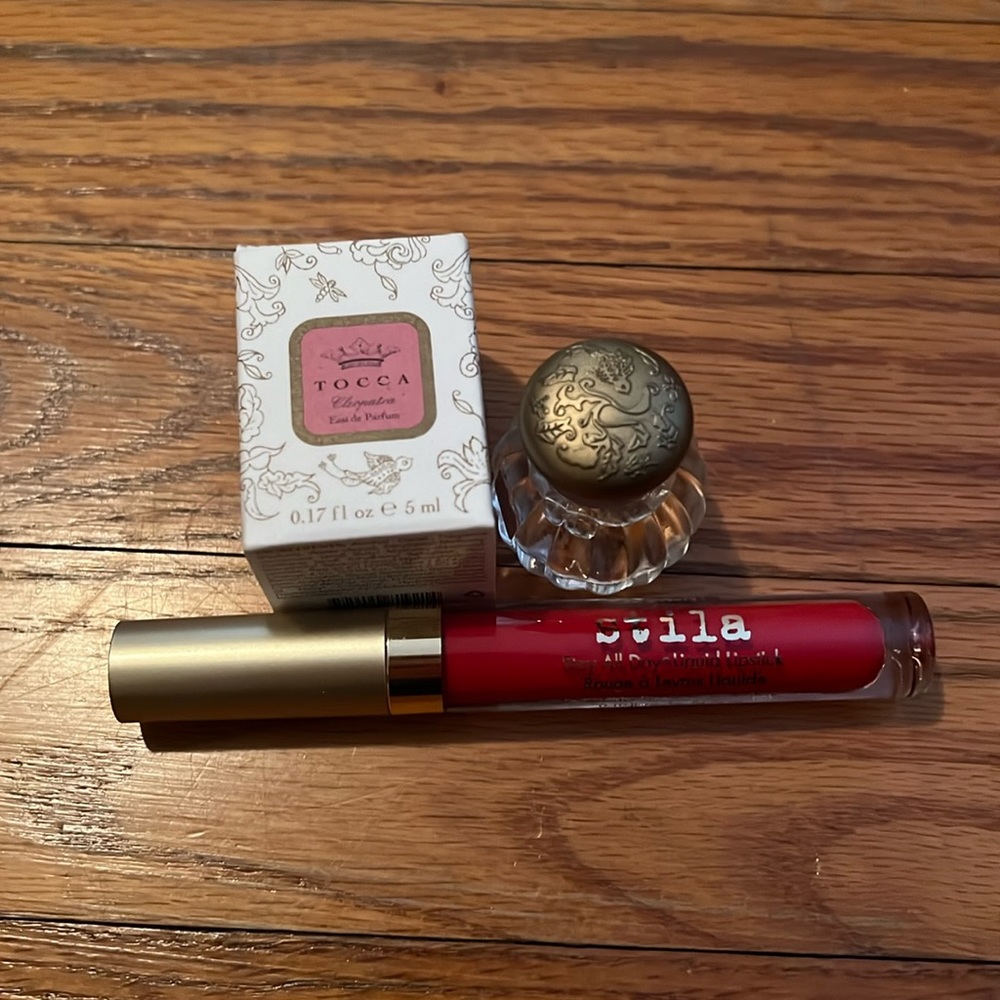 Tocca mini perfum and full size Stila liquid lipstick